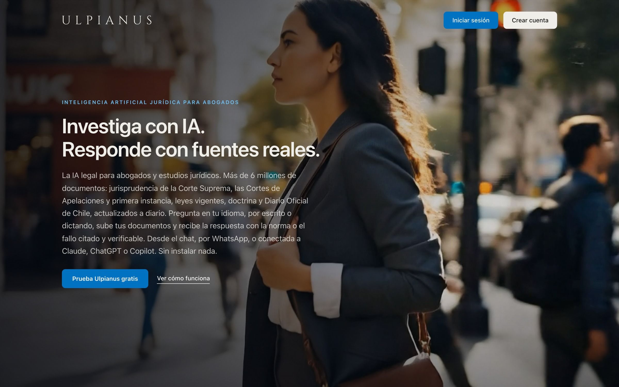 Portada del sitio de Ulpianus en computador